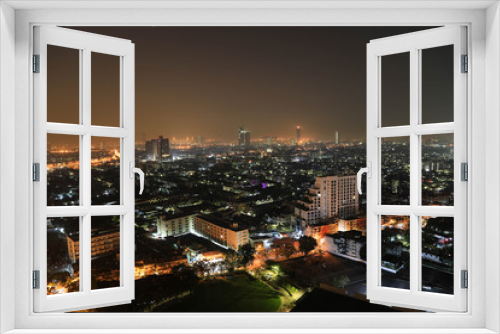 Fototapeta Naklejka Na Ścianę Okno 3D - Panorama von Bangkok bei Nacht
