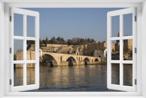 Fototapeta Naklejka Na Ścianę Okno 3D - St Benezet Bridge and Cathedral; Avignon