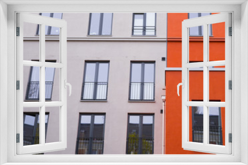 Fototapeta Naklejka Na Ścianę Okno 3D - Fassade eines modernen Wohngebäudes in Hamburg, Deutschland