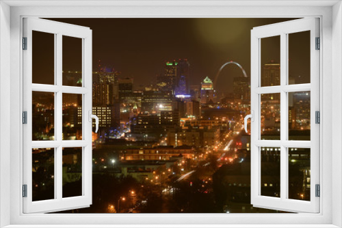 Fototapeta Naklejka Na Ścianę Okno 3D - Evening view of St. Louis, Missouri and the Gateway Arch.