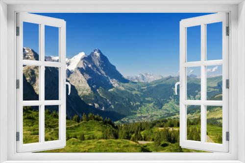 Fototapeta Naklejka Na Ścianę Okno 3D - Beautiful idyllic Alps landscape with mountains in summer, Switzerland
