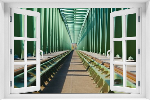 Fototapeta Naklejka Na Ścianę Okno 3D - Railroad Bridge Point of View