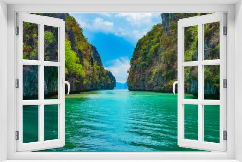 Fototapeta Naklejka Na Ścianę Okno 3D - Beautiful tropical landscape with blue lagoon
