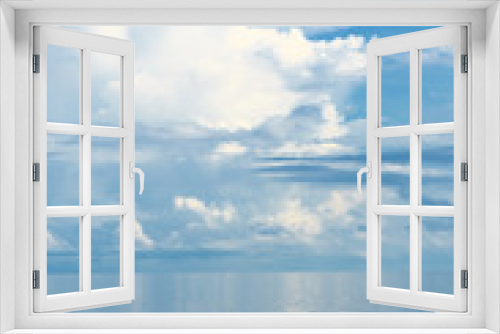 Fototapeta Naklejka Na Ścianę Okno 3D - background of ocean and blue cloudy sky