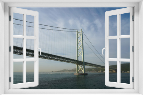 Fototapeta Naklejka Na Ścianę Okno 3D - 明石海峡大橋と淡路島