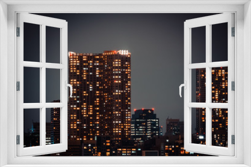 Fototapeta Naklejka Na Ścianę Okno 3D - japan city night