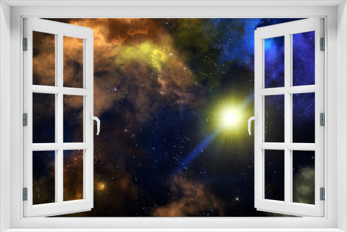 Fototapeta Naklejka Na Ścianę Okno 3D - Colorful nebulas