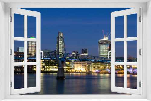 Fototapeta Naklejka Na Ścianę Okno 3D - City of London Skyline at Night
