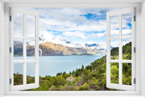 Fototapeta Naklejka Na Ścianę Okno 3D - Lake Wakatipu #1, Queenstown, New Zealand