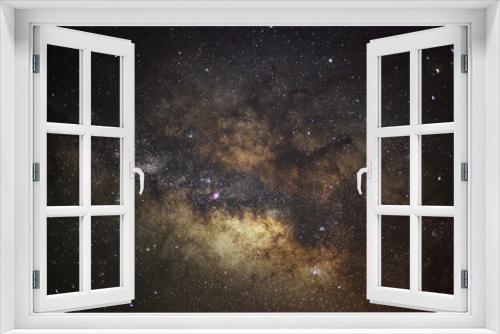 Fototapeta Naklejka Na Ścianę Okno 3D - The center of milky way galaxy, Long exposure photograph,with gr