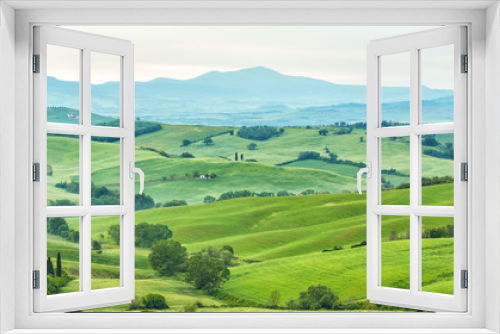 Fototapeta Naklejka Na Ścianę Okno 3D - Landscape of Tuscany, hills and meadows, Toscana - Italy