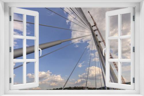 Fototapeta Naklejka Na Ścianę Okno 3D - Ada Bridge on river Sava, Belgrade, Serbia