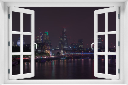 Fototapeta Naklejka Na Ścianę Okno 3D - London cityscape at night including St, Paul’s Cathedral and Blackfriars Bridge