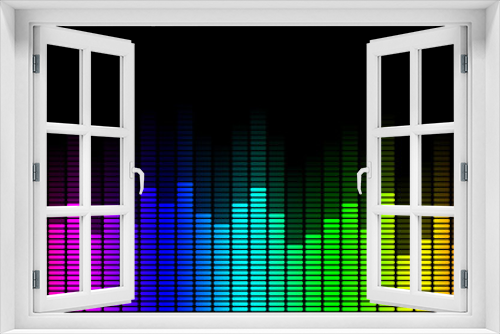 Graphics of music equalizer on black background