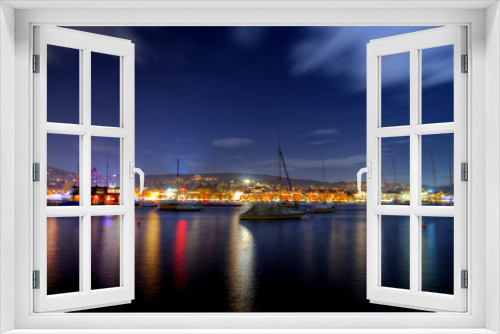 Fototapeta Naklejka Na Ścianę Okno 3D - Zürich Hafen bei Nacht