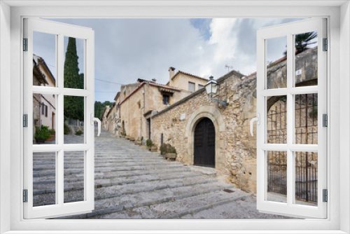 Fototapeta Naklejka Na Ścianę Okno 3D - Stairs to chapel in Pollensa on Mallorca.