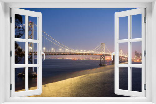 Fototapeta Naklejka Na Ścianę Okno 3D - Bay Bridge Crossing San Francisco Skyline Pacific West Coast