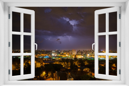 Fototapeta Naklejka Na Ścianę Okno 3D - beautiful view of the lightning in the night city