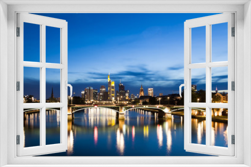 Fototapeta Naklejka Na Ścianę Okno 3D - Skyline of Frankfurt, Germany at night