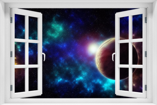 Fototapeta Naklejka Na Ścianę Okno 3D - Dark planet