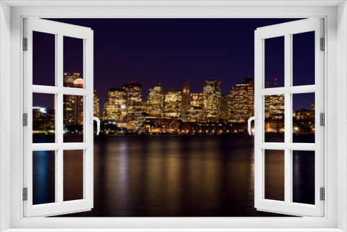 Fototapeta Naklejka Na Ścianę Okno 3D - Boston Skyline at Night