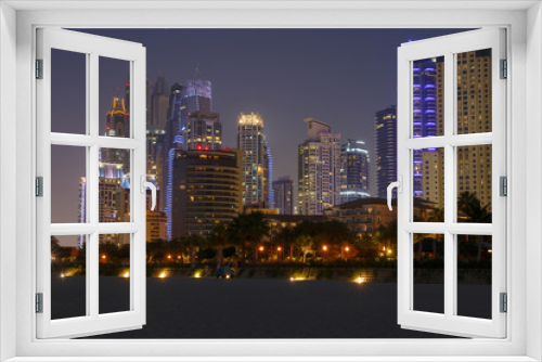 Fototapeta Naklejka Na Ścianę Okno 3D - sight of district Marina in Dubai at night