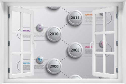 Time line info graphic with design bubbles template