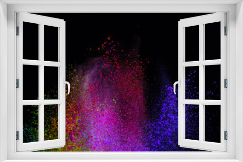 Fototapeta Naklejka Na Ścianę Okno 3D - Freeze motion of colored dust explosion.