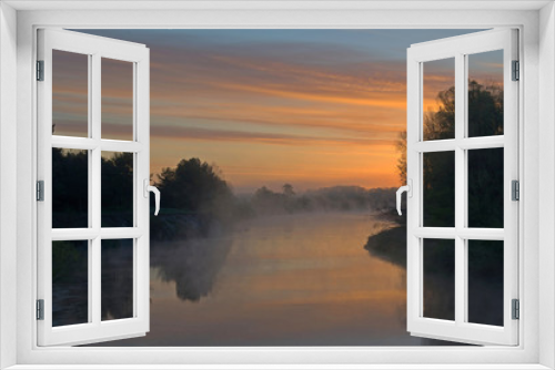Fototapeta Naklejka Na Ścianę Okno 3D - Świt nad rzeką 2