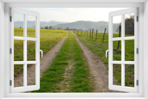 Fototapeta Naklejka Na Ścianę Okno 3D - Chemin agricole