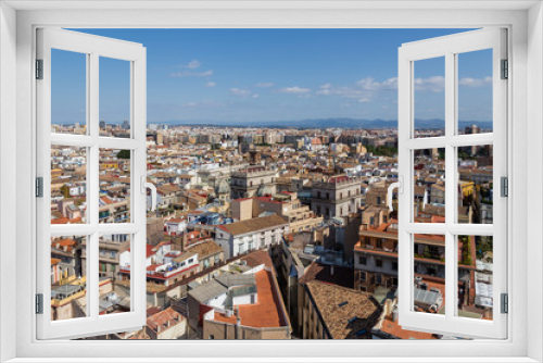 Fototapeta Naklejka Na Ścianę Okno 3D - Aerial views of the rooftops of the city of Valencia.