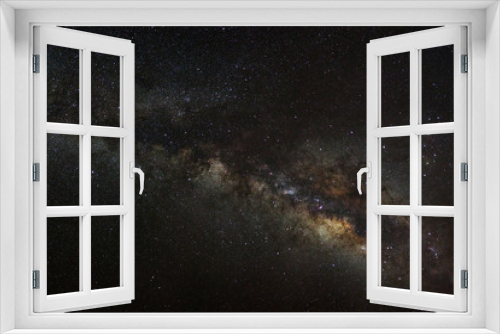 Fototapeta Naklejka Na Ścianę Okno 3D - Milky Way galaxy, Long exposure photograph, with grain.