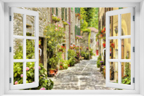 Fototapeta Naklejka Na Ścianę Okno 3D - Beautiful small street provincial Italy