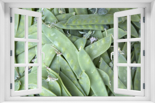 Fototapeta Naklejka Na Ścianę Okno 3D - Green Beans Vegetable Background