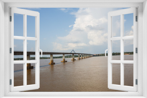 Fototapeta Naklejka Na Ścianę Okno 3D - Bridge across the Mekong River in Mukdahan,Thailand