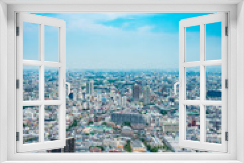 Fototapeta Naklejka Na Ścianę Okno 3D - 東京オフィス街　俯瞰