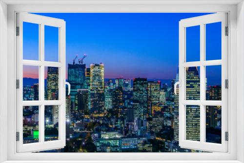 Fototapeta Naklejka Na Ścianę Okno 3D - 東京都心の夕景・夜景