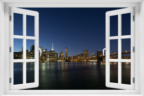Fototapeta Naklejka Na Ścianę Okno 3D - Vista Nocturna de Nueva York