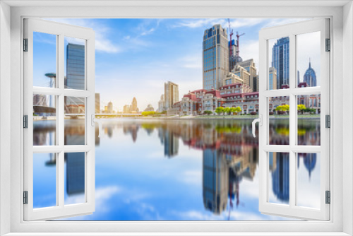 Fototapeta Naklejka Na Ścianę Okno 3D - skyline of downtown district,tianjin city,china