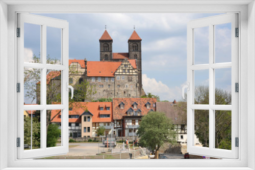 Fototapeta Naklejka Na Ścianę Okno 3D - Quedlinburg, Schlossberg, St. Servatius, Stiftskirche, UNESO Weltkulturerbe, Deutschland, Sachsen-Anhalt