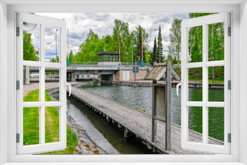 Fototapeta Naklejka Na Ścianę Okno 3D - Vaaksy Canal shipping lock