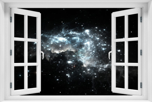 Fototapeta Naklejka Na Ścianę Okno 3D - Space background with blue nebula and stars