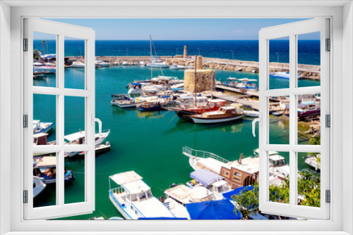 Fototapeta Naklejka Na Ścianę Okno 3D - Kyrenia Harbour, high angle view. Cyprus