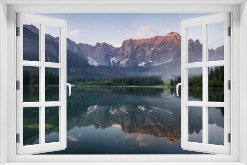 Fototapeta Naklejka Na Ścianę Okno 3D - panorama alpine lake, Julian Alps, Italy, laghi di fusine
