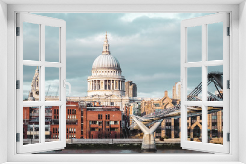 Fototapeta Naklejka Na Ścianę Okno 3D - Buildings near Millennium Bridge in London, England