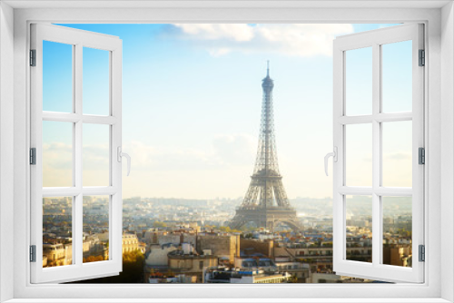 Fototapeta Naklejka Na Ścianę Okno 3D - eiffel tour and Paris cityscape