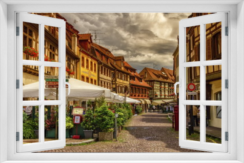 Fototapeta Naklejka Na Ścianę Okno 3D - Street in Obernai village, Alsace, France