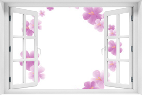 Fototapeta Naklejka Na Ścianę Okno 3D - Flowers design. Flowers background. Spring frame with flowers. Sakura blossoms. Cherry blossom isolated on White background. Vector