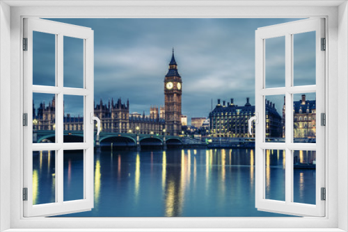 Fototapeta Naklejka Na Ścianę Okno 3D - Big Ben and House of Parliament at Night