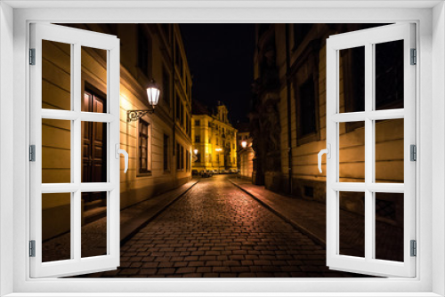 Fototapeta Naklejka Na Ścianę Okno 3D - Night streets of Prague.